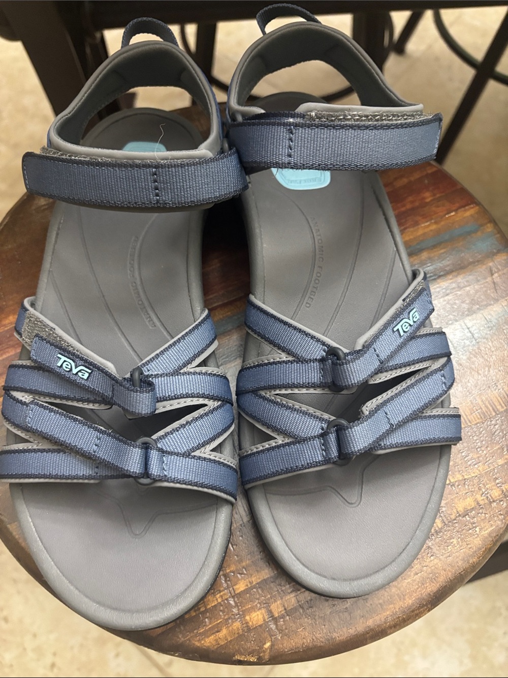 Teva women’s Navy and Gray Multi-Strap Sport Sandals